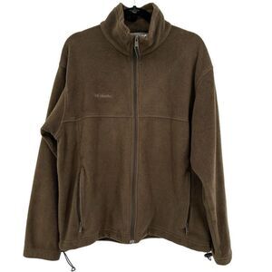 Columbia Full Zip Fleece Jacket Brown Men’s Large